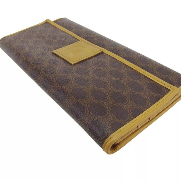 Celine long wallet macadam beige PVC x leather Authentic USED - Picture 4 of 11